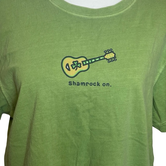 Life Is Good Green Shamrock On T-Shirt Large 100% Cotton St. Patrick’s Day - Picture 2 of 9